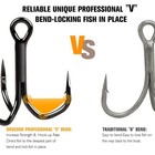 50pcs Triple Hooks  6 - 3x Strong High Carbon Steel Fishing Hooks For Bass Lures