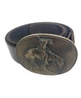 Vintage Al Shelton End Of  The Trail Bronze Belt Buckle Signed 1976 Usa