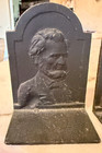 Vintage Miniature  Abraham Lincoln Cast Metal Bookends With Vintage Book