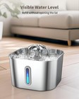 Stainless Steel Cat Water Fountain 74oz 2 2l Automatic Pet Drinking Dispenser