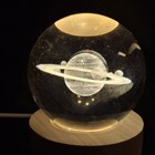3d Crystal Galaxy Moon Planet Ball With Base Table Lamp Usb Led Night Light Gift
