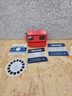 Vintage - 3d View Master Viewer - Model J - Red - Made In Belgium 4 Reels Very R