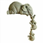 3pcs Cute Resin Elephant Figurine Mother Elephant Hanging 2-babies Home D  cor Us