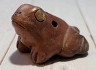 Pre Columbian Style Clay Pottery Ocarina Whistle Frog Form 2 