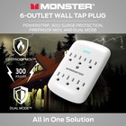 Monster Wall Tap Plug 6-outlet Extender Surge Protector 300j