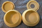 Vintage Celluloid 4-pc dresser Vanity Set Ivory Byralin Dubarry Art Deco Mirror 