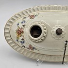 Vintage Porcelier Porcelain Floral Light Fixture 2-bulb Flush Ceiling Mount