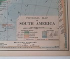 Antique 1887 Map  Physical Map Of South America  Rare Chromolithograph