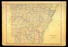 1920 Antique Arkansas Map Counties Large Atlas Map Railroad Depot Towns No Fold