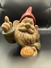 Vintage Ceramic Garden Gnome With Mushroom