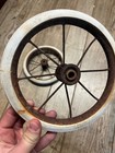Antique Vintage Baby Buggy Carriage Hard White Rubber Wheels Tires 7 5  Dia