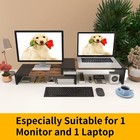 Dual Monitor Stand - Riser 2 Shelf Computer With Adjustable Length And Angle 