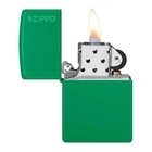 Zippo Pocket Lighter Classic Grass Green Matte Zippo Logo 48629zl