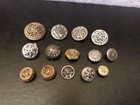 14 Antique Vtg Victorian Metal Twinkle Filigree Button Lot Gold   Silvertone  57