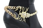 Women Boot Bracelet Gold Metal Chain Bling Anklet Shoe Scorpion Charm Desert Set