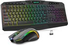 Wireless Gaming Keyboard And Mouse Set Rgb  4800 Dpi  Multimedia Keys  Black