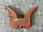 Handcrafted Intarsia Wood Art 3d Wall Hanging Butterfly 7  X 5 