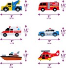 Tub Works   Emergency    Cars Light Up Bath Toys  6 Pack   Water-activated Light Up