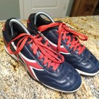Diadora Capitano Id Indoor Soccer Shoes Navy Blue red Women   s Size 9 Po0508