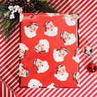 Vintage Santa Christmas Wrapping Paper Roll     Double-sided Foil Gift Wrap With C