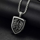 Archangel Saint St Michael Medal Shield Pendant Necklace Stainless Steel Chain