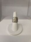 Real Moissanite 3 Ct Round Cut Multi Row Wedding Band Ring 14k White Gold Plated
