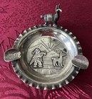 Vintage Peruvian 925 Sterling Silver Ashtray Or Pin Tray With Llama