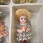 Lot Of 6 1 12 Scale Dollhouse Miniature Dolls Porcelain   Fabric Multicolor