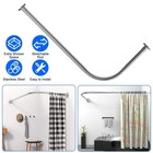 Curved Shower Curtain Rod Stainless Steel Rod L Shaped Stretchable Rod Bathroom