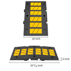 Speed Bump  Center High Visibility Rubber Hump Durable Ramp   middle Part 1 Pack