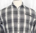 Harley Davidson Plaid Cotton Flannel Steel Snap L s Shirt Mens Size M 2 Holes