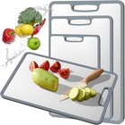 Titanium Cutting Board Double Sided Non Slip Silicone Edges Food Grade Kitchen