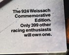 1981 Porsche 924 Weissach Commemorative Edition Brochure   Folder Usa Edition
