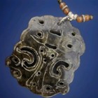 Jade Carved Very  Vintage Asian Oriental Necklace 20 In