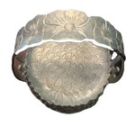 Continental Silver Co  Inc Wild Rose Brilliantone 1001 8 Coasters Caddy Tray Set