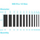 900pcs 2 1 Heat Shrink Tubing Kit Dual Wall Adhesive Marine Tube Electrical Wire