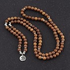 Buddha Bracelet Wooden Bead Necklace 90cm Buddhist Prayer Beads Mala Beads Hindu