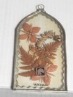 Sun Catcher Vtg Alaska Dried Multicolor Flowers Framed  Glass Window Wall Decor