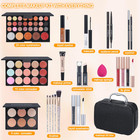 Makeup Kit For Teens Girls Full Set With Box Eyeshadow Lipsticks Brushes Black