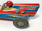 Vintage Tin Litho Friction 1950 s Open Wheel Rocket Racer With Driver - Japan