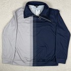Acegolfs Nwt Women L Not So Classic Asymmetric Zip Golf Jacket Navy Grey Upf 50 