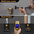 Prexiso 2-in-1 Rechargeable Stud Finders Multi Surface Cross Line Laser Scanners