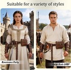 Renaissance Belt Pouch Medieval Viking Leather Bracers Set - Pirate Costume