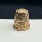 Custom Rare Antique Vintage Thimble Sewing Floral Village 10k Rose Gold Oddity