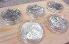 10 Oz Of Silver Canadian 2 Oz Mythical Beasts In Capsules  lot Of 5  Pure Silver