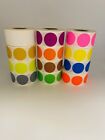 2  Round White Color Coded Inventory Dots Roll Of 500 Labels Stickers