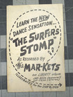 Vtg 1960s Surfing Ephemera - Surfer s Stomp Mar-kets Dance Sensation Band Flyer