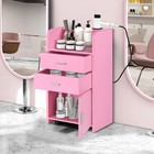 Pink Salon Station rolling hair Storage Cabinet With Wheels salon Table 2drawers