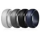4 Pack Silicone Flexible Wedding Ring Engagement Men Women Rubber Band Sport Gym