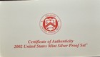 2002-s Us Mint Silver Proof Set 10 Coins With Original Box   Coa